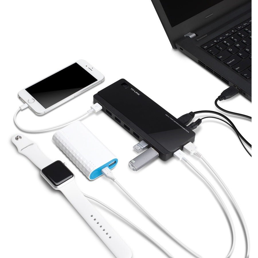 Tp-Link Uh720 - Powered Usb Hub 3.0 With 7 Usb 3.0 Data Ports And 2 Smart Charging Usb Ports - Image 3