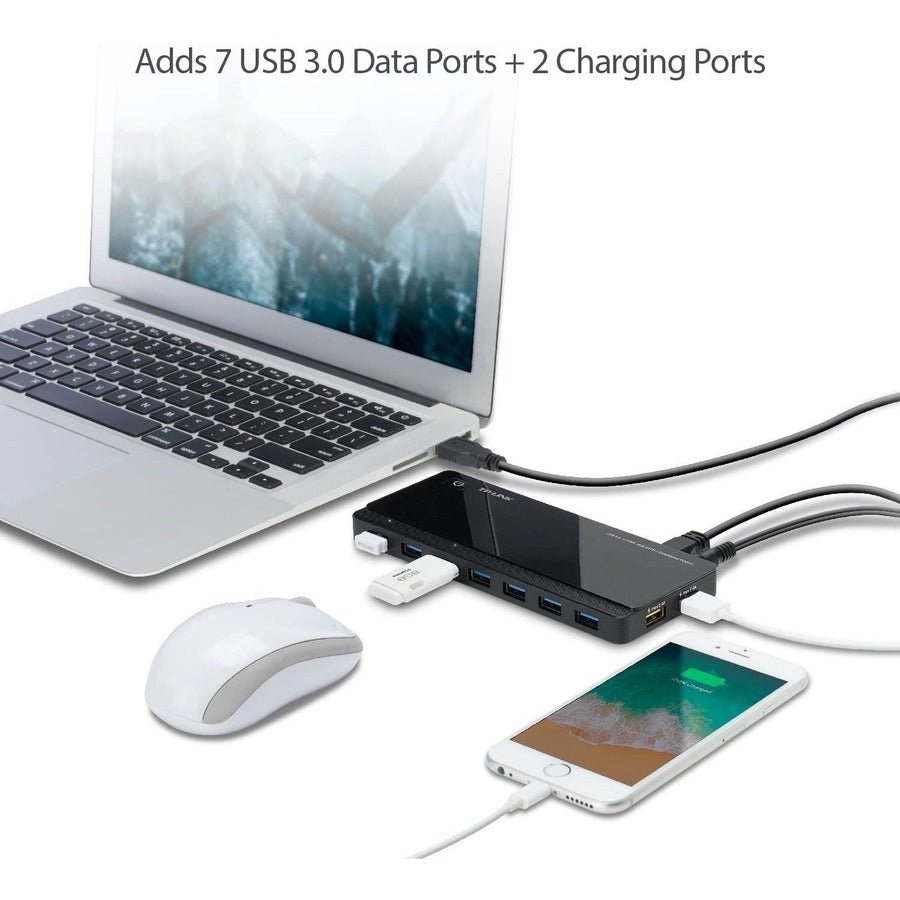 Tp-Link Uh720 - Powered Usb Hub 3.0 With 7 Usb 3.0 Data Ports And 2 Smart Charging Usb Ports - Image 7